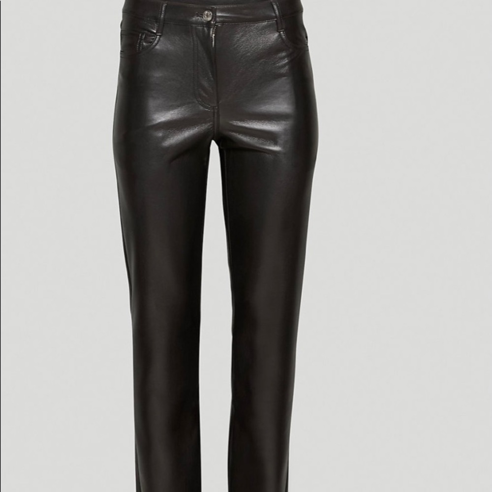 Aritzia Melina Black Vegan Leather Pants Gem